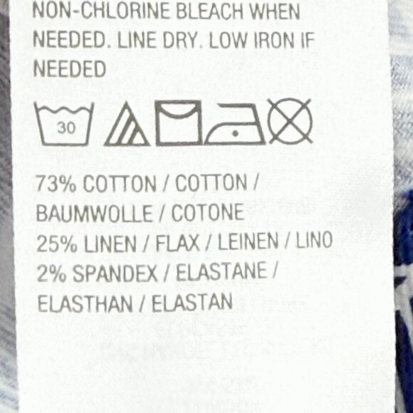 Dennis By Dennis Basso Women's Linen Blend White Leaf Blue Jacket Size 16 NWOT - Picture 8 of 10